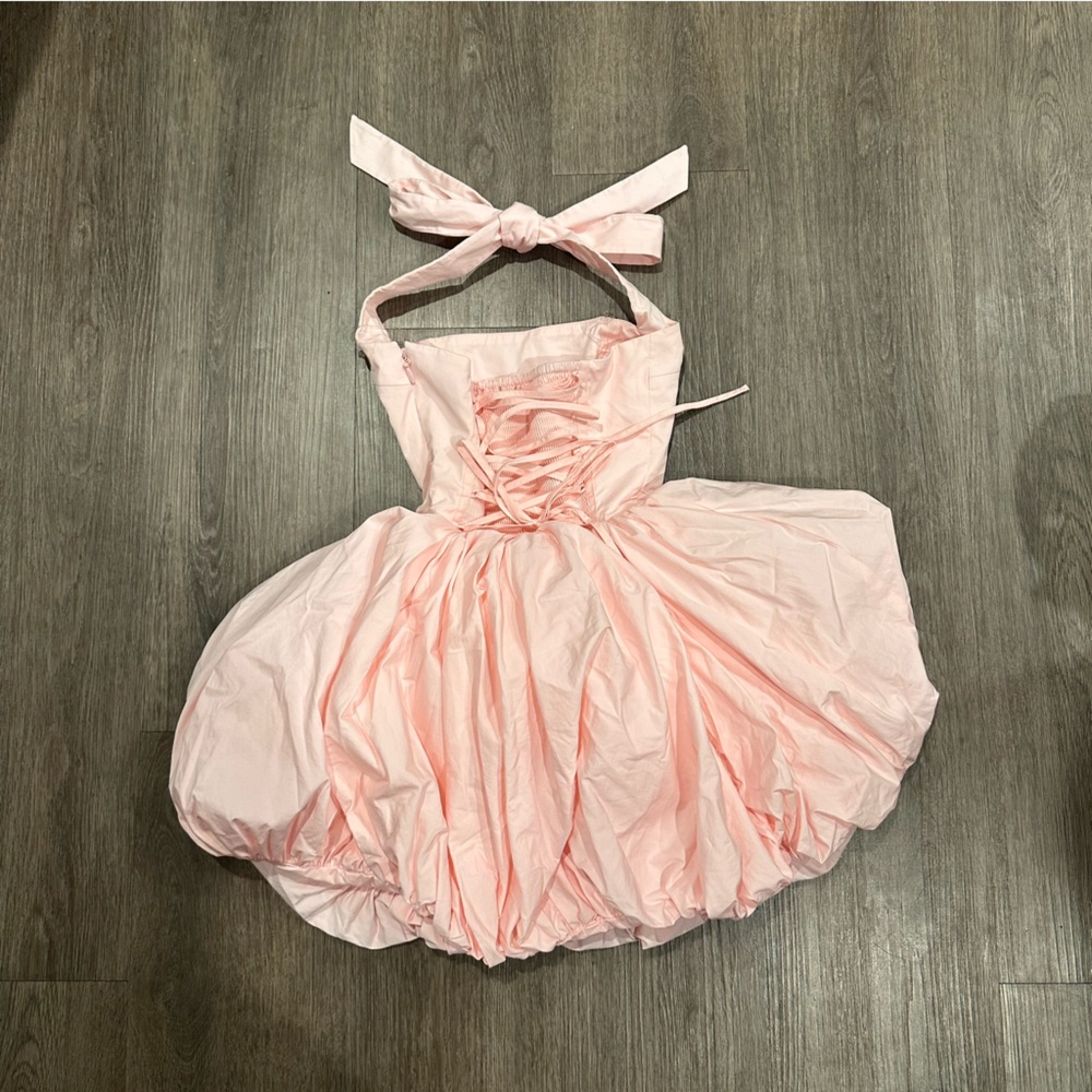 Babyboo Halter Pink Bubble Dress - Picture 2 of 4